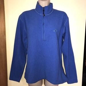 EMS blue zip neck fleece pullover/womens L
